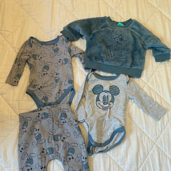 Disney Other - Mickey Mouse Baby Bodysuit Sets - Blue and Gray